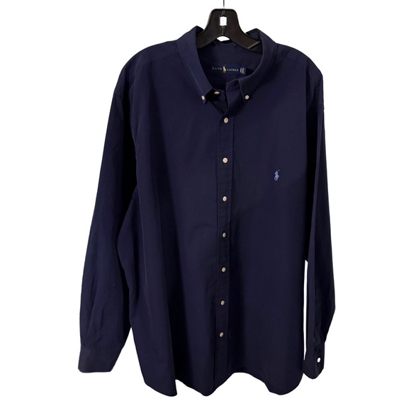 Ralph Lauren Other - Ralph Lauren Navy Blue Men’s Button Down Short Pony Logo Shirt  Sz 2XB EUC